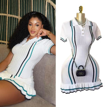 Load image into Gallery viewer, Ruffle Collar Knit Mini Dress