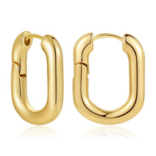 Load image into Gallery viewer, CZ U-Hoop Huggie Earrings