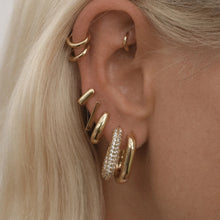 Load image into Gallery viewer, CZ U-Hoop Huggie Earrings