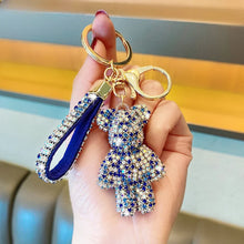 Load image into Gallery viewer, Crystal Bear Bag Charm Keychain