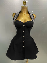 Load image into Gallery viewer, Crystal Noir Off-Shoulder Gown