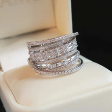 Load image into Gallery viewer, Square Halo CZ Statement Ring