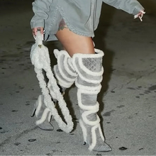 Load image into Gallery viewer, Frosted Runway Statement Tall Boots