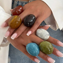 Load image into Gallery viewer, Boho Resin Multicolored Irregular Big Finger Rings