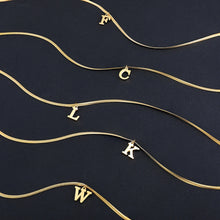 Load image into Gallery viewer, Snake Chain Initial Necklace