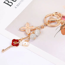 Load image into Gallery viewer, Lucky Clover Rhinestone Keychain