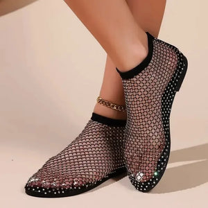 Rhinestone Fishing Net Sandals