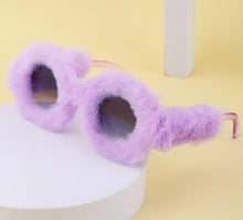 Load image into Gallery viewer, Round Plush Sunglasses