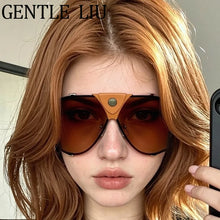 Load image into Gallery viewer, Steampunk Oversized Vintage Pilot Sunglasses