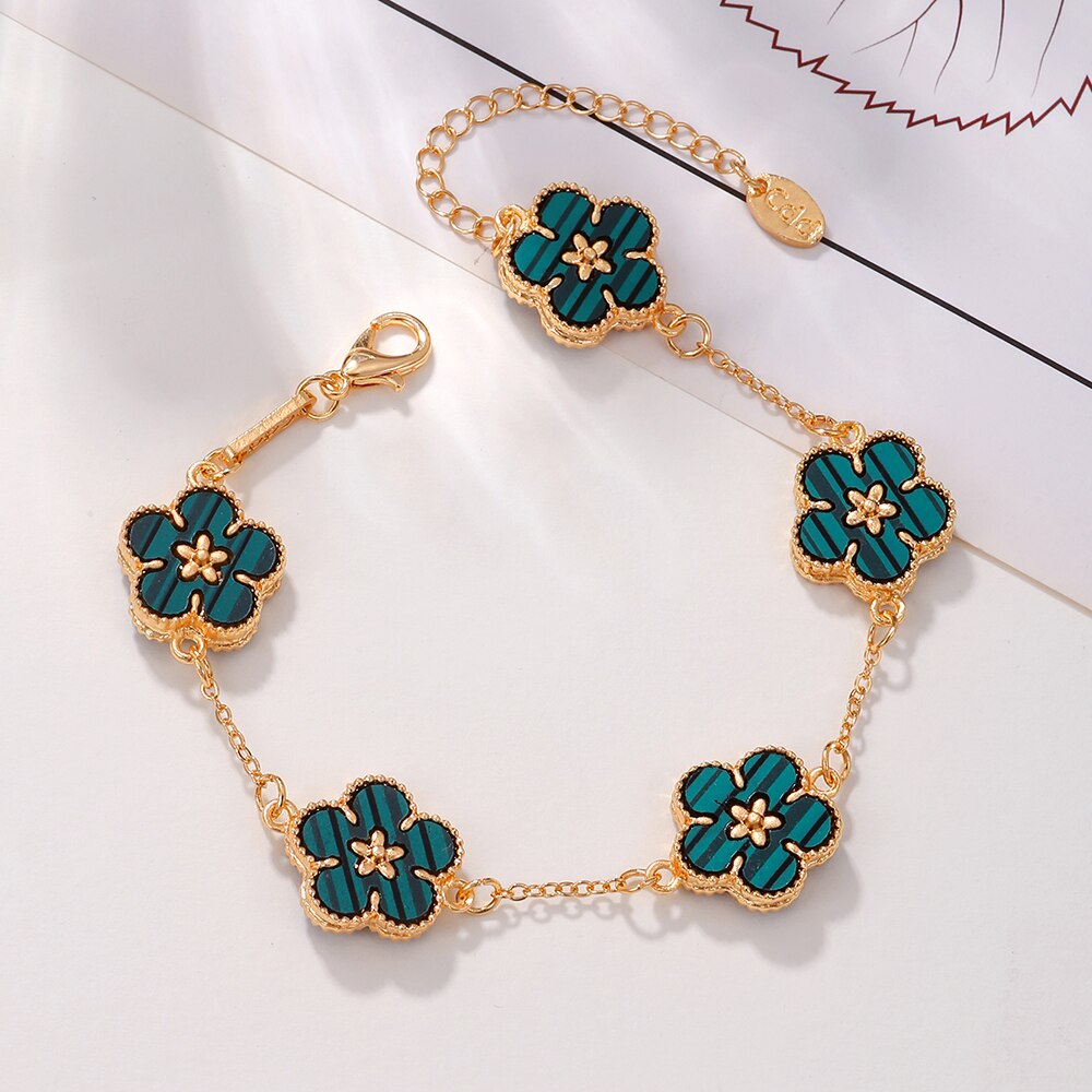 Colorful Five Leaves Flower Bracelets