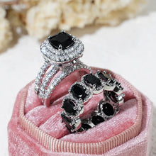 Load image into Gallery viewer, Double Halo Sparkle Ring Set