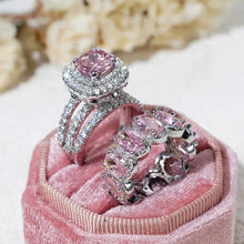Load image into Gallery viewer, Double Halo Sparkle Ring Set