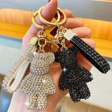 Load image into Gallery viewer, Crystal Bear Bag Charm Keychain