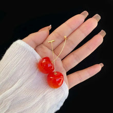Load image into Gallery viewer, Resin Strawberry Cherry Drop Earrings