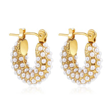 Load image into Gallery viewer, CZ U-Hoop Huggie Earrings