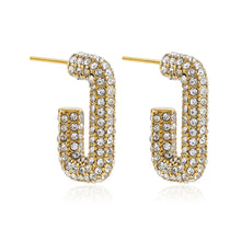 Load image into Gallery viewer, CZ U-Hoop Huggie Earrings