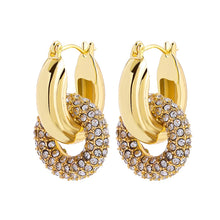 Load image into Gallery viewer, CZ U-Hoop Huggie Earrings