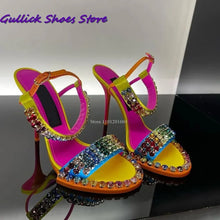 Load image into Gallery viewer, Crystal Buckle Stiletto Sandals