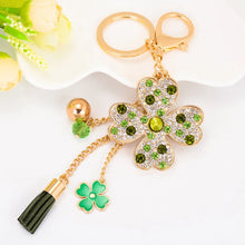 Load image into Gallery viewer, Lucky Clover Rhinestone Keychain