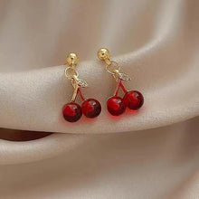 Load image into Gallery viewer, Resin Strawberry Cherry Drop Earrings