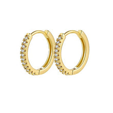 Load image into Gallery viewer, CZ U-Hoop Huggie Earrings