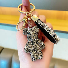 Load image into Gallery viewer, Crystal Bear Bag Charm Keychain
