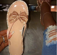 Load image into Gallery viewer, Bow Sparkle Thong Sandals