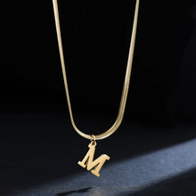 Load image into Gallery viewer, Snake Chain Initial Necklace