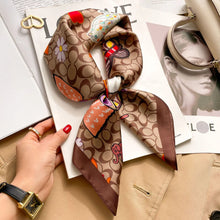 Load image into Gallery viewer, Floral Satin Square Scarf