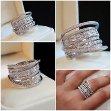 Load image into Gallery viewer, Square Halo CZ Statement Ring