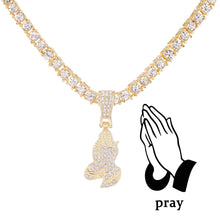 Load image into Gallery viewer, Iced Cross Tennis Chain Necklace