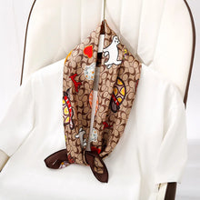 Load image into Gallery viewer, Floral Satin Square Scarf
