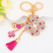 Load image into Gallery viewer, Lucky Clover Rhinestone Keychain