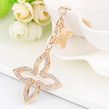 Load image into Gallery viewer, Lucky Clover Rhinestone Keychain