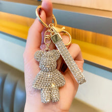 Load image into Gallery viewer, Crystal Bear Bag Charm Keychain
