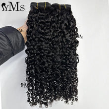 Load image into Gallery viewer, 3C4A Burmese Curly Hair Weft Bundle With Transparent 5x5 Lace Closure