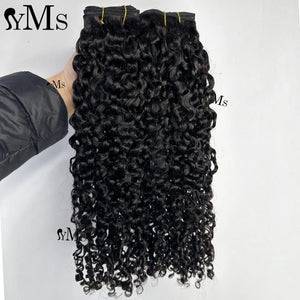 3C4A Burmese Curly Hair Weft Bundle With Transparent 5x5 Lace Closure