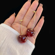 Load image into Gallery viewer, Resin Strawberry Cherry Drop Earrings