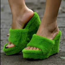 Load image into Gallery viewer, Cloud Step Plush Wedge Slippers