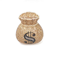 Load image into Gallery viewer, Luxury Rich Dollar Crystal Clutches