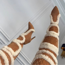 Load image into Gallery viewer, Frosted Runway Statement Tall Boots