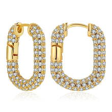 Load image into Gallery viewer, CZ U-Hoop Huggie Earrings