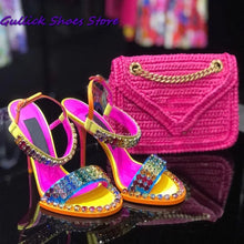 Load image into Gallery viewer, Crystal Buckle Stiletto Sandals