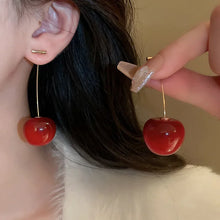 Load image into Gallery viewer, Resin Strawberry Cherry Drop Earrings