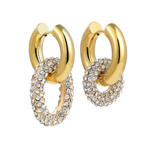 Load image into Gallery viewer, CZ U-Hoop Huggie Earrings