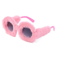 Load image into Gallery viewer, Round Plush Sunglasses
