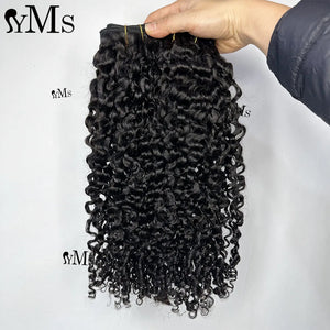 3C4A Burmese Curly Hair Weft Bundle With Transparent 5x5 Lace Closure