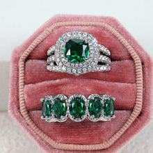 Load image into Gallery viewer, Double Halo Sparkle Ring Set