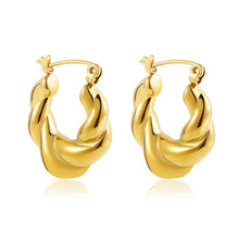 Load image into Gallery viewer, CZ U-Hoop Huggie Earrings