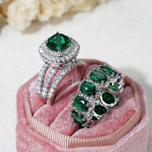 Load image into Gallery viewer, Double Halo Sparkle Ring Set